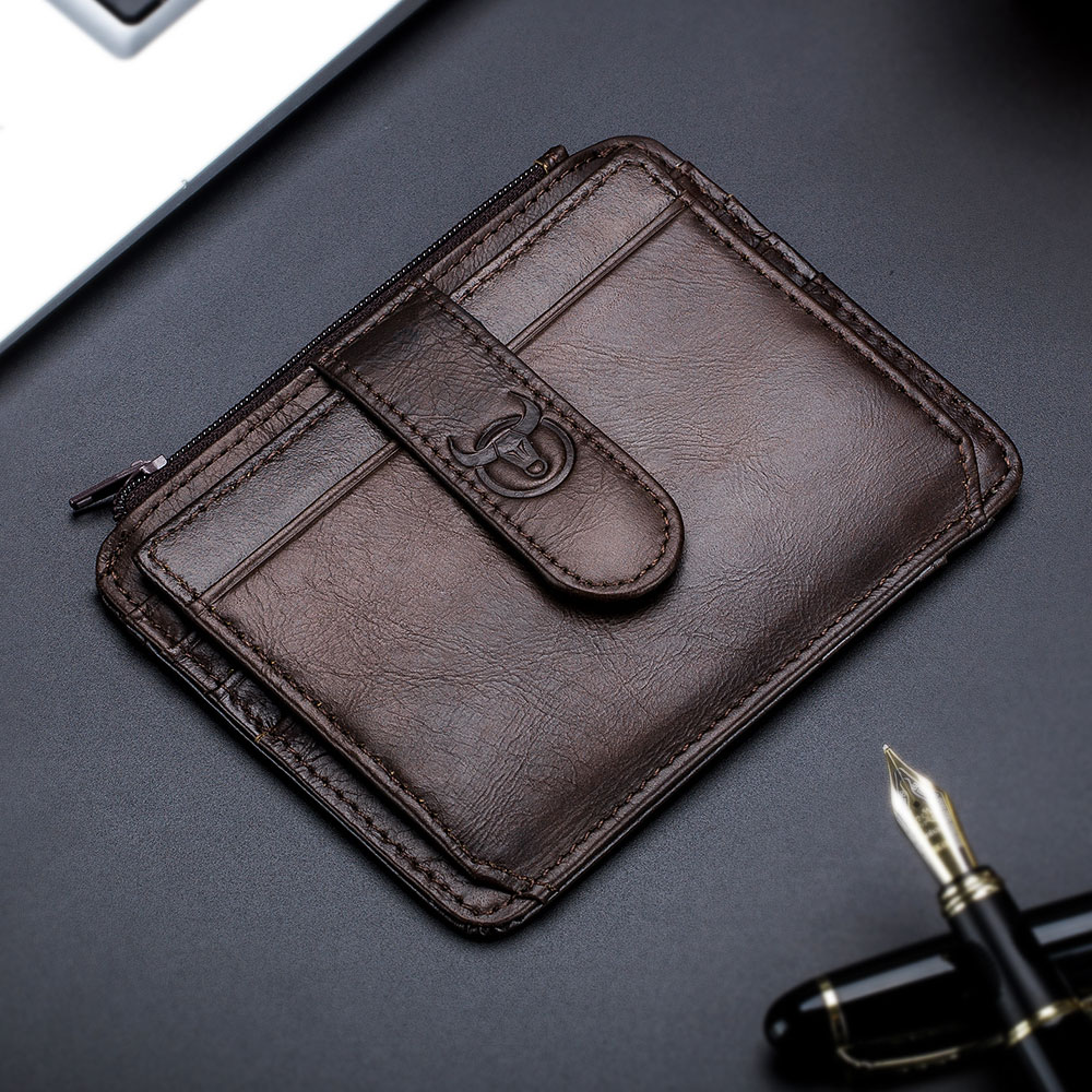 Index Card Holder - BULLCAPTAIN 정품 가죽 RFID 차단 지퍼