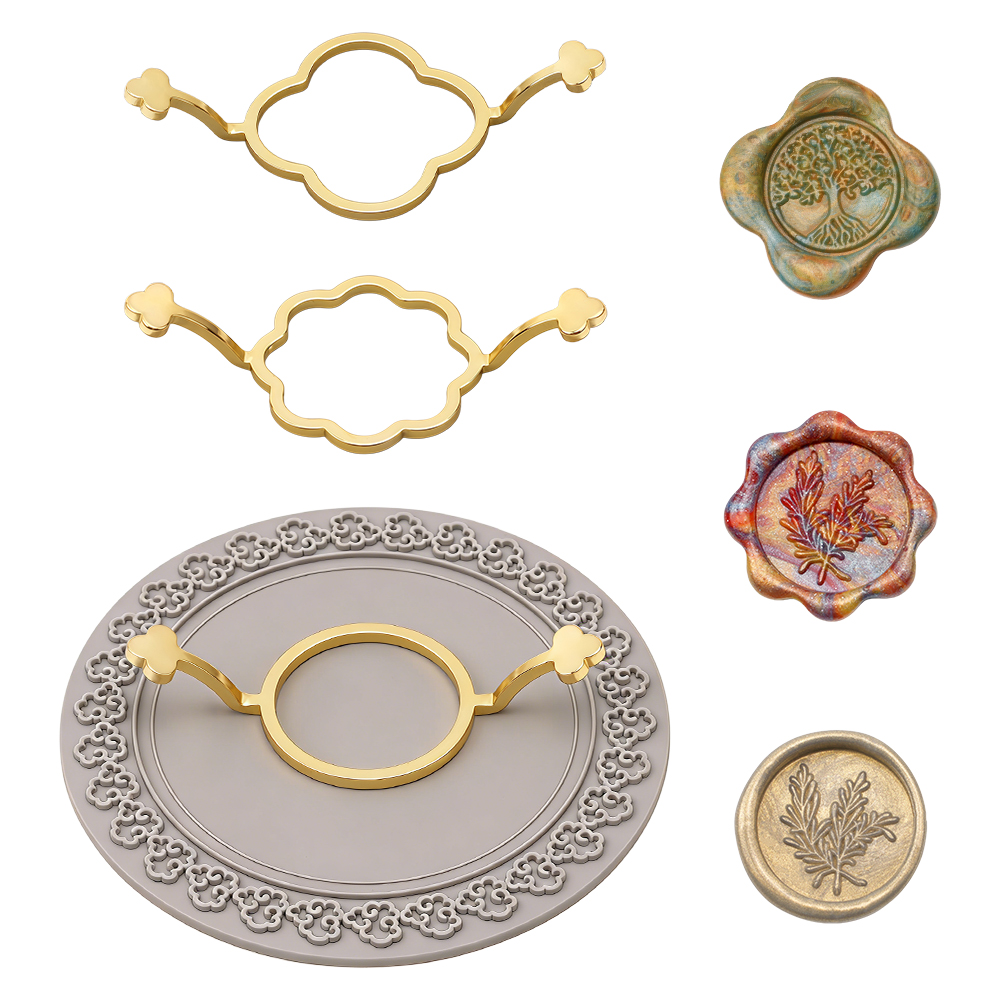 3종 왁스 실링 스탬프 몰드 세트 - 꽃, 원형 & 클 - Wax Seal Stamp Set 리뷰 및 가격
