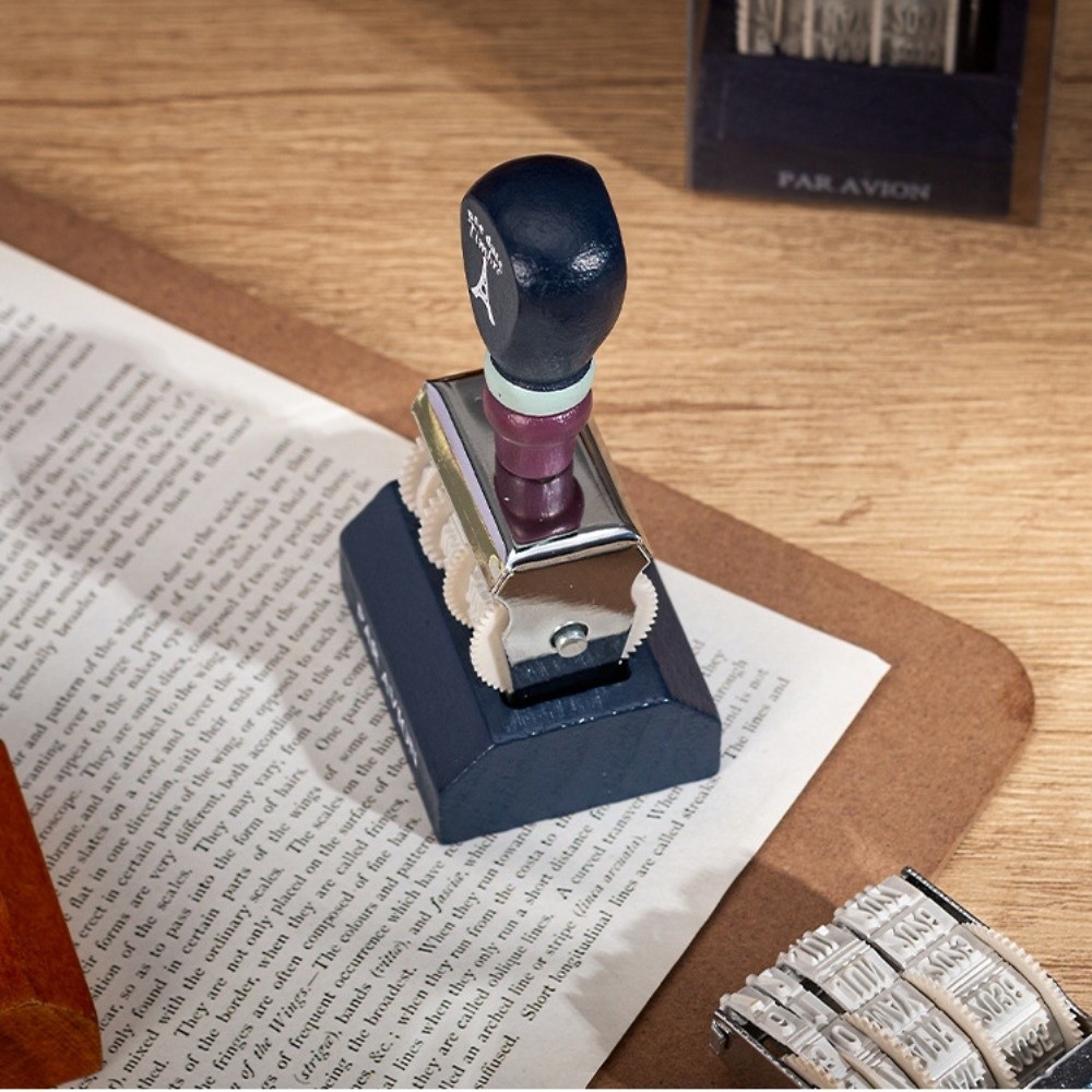 레트로 나무 롤러 날짜 스탬프 나무 손잡이 조절 가능  - Rubber Date Stamp 리뷰 및 가격