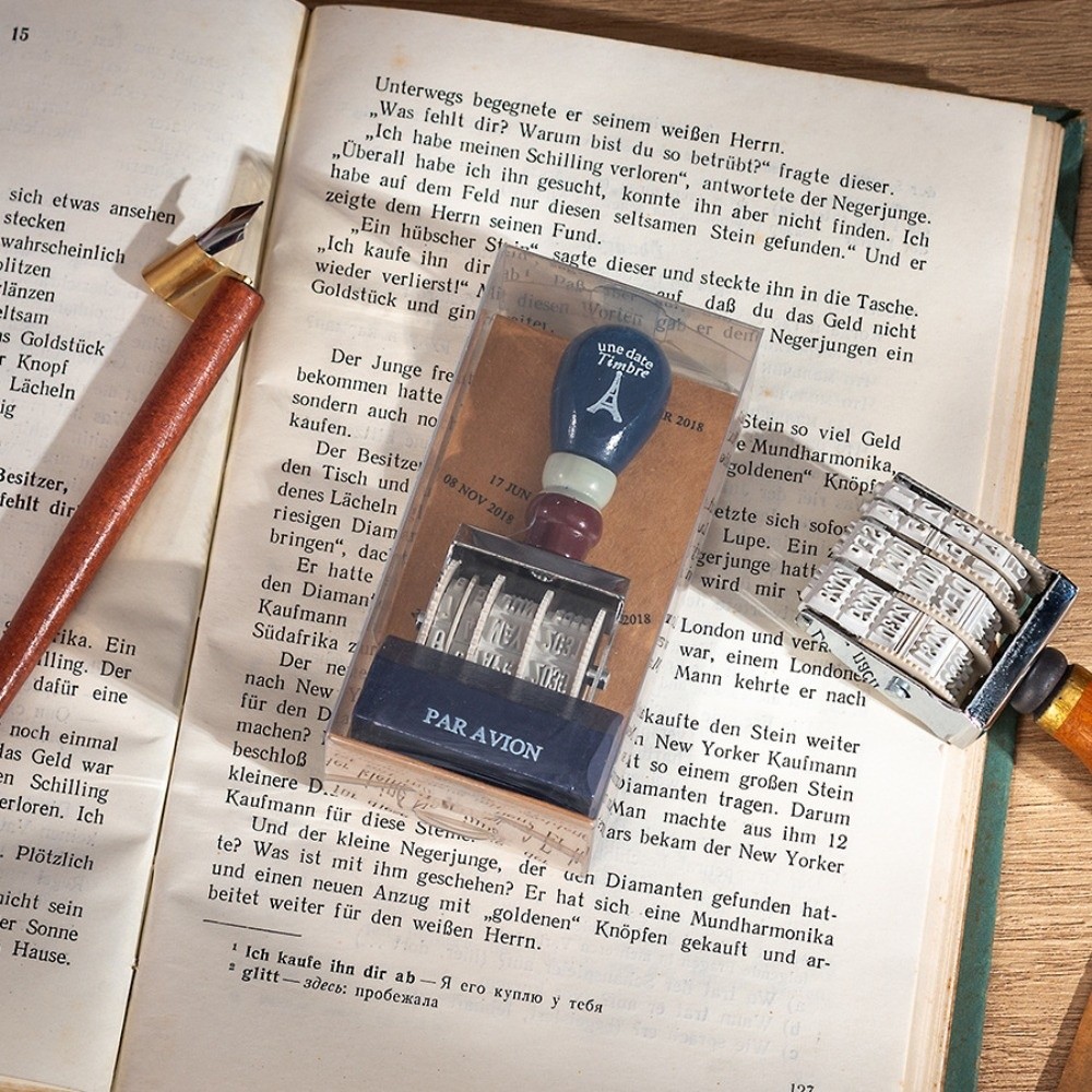 레트로 나무 롤러 날짜 도장 나무 손잡이 조절 가능한  - Rubber Date Stamp 리뷰 및 가격