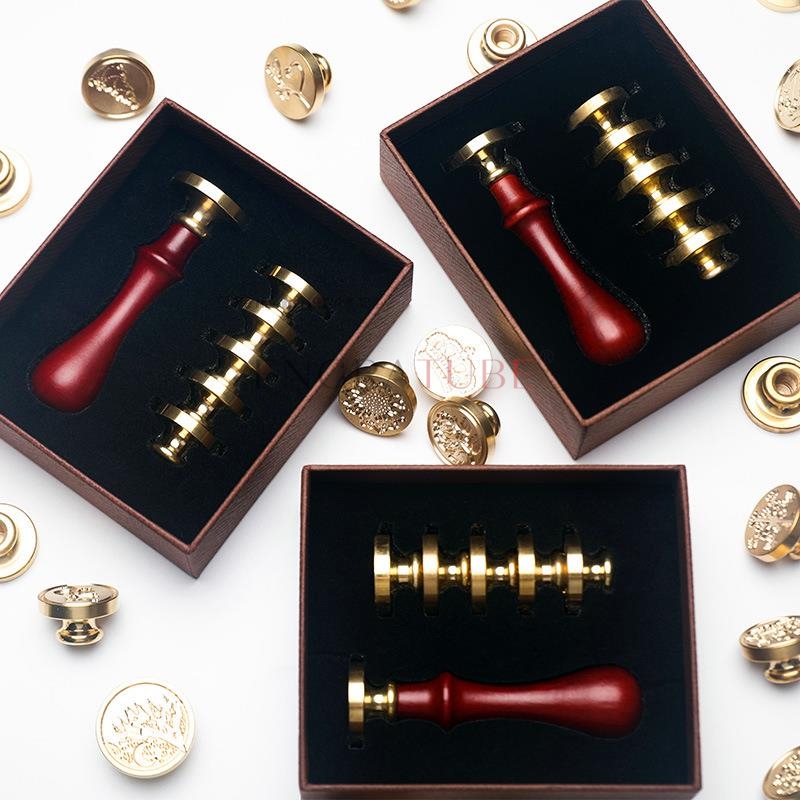 6개의 구리 왁스 씰 스탬프 헤드와 손잡이 세트, 정교 - Wax Seal Stamp Set 리뷰 및 가격