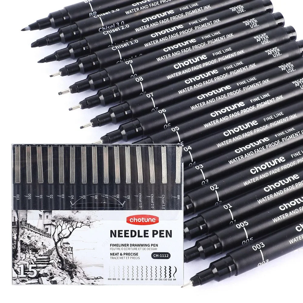 블랙 마이크로 펜, 15가지 사이즈, 방수 아카이벌 잉 - Copic Marker Sketch 리뷰 및 가격