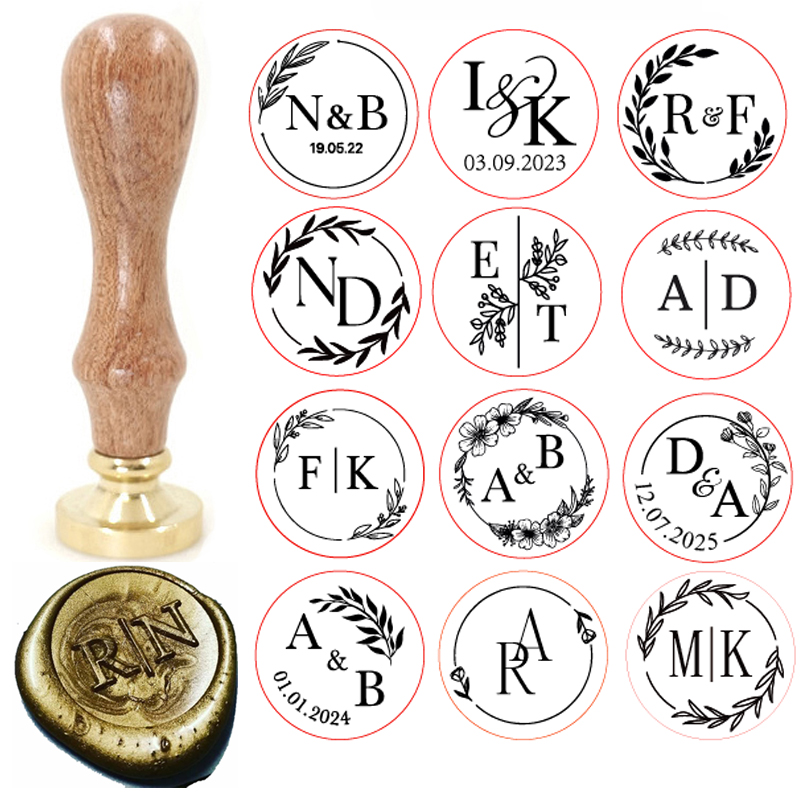 맞춤형 황동 왁스 씰 스탬프(2개의 이니셜 장식 화환  - Wax Seal Stamp Set 리뷰 및 가격